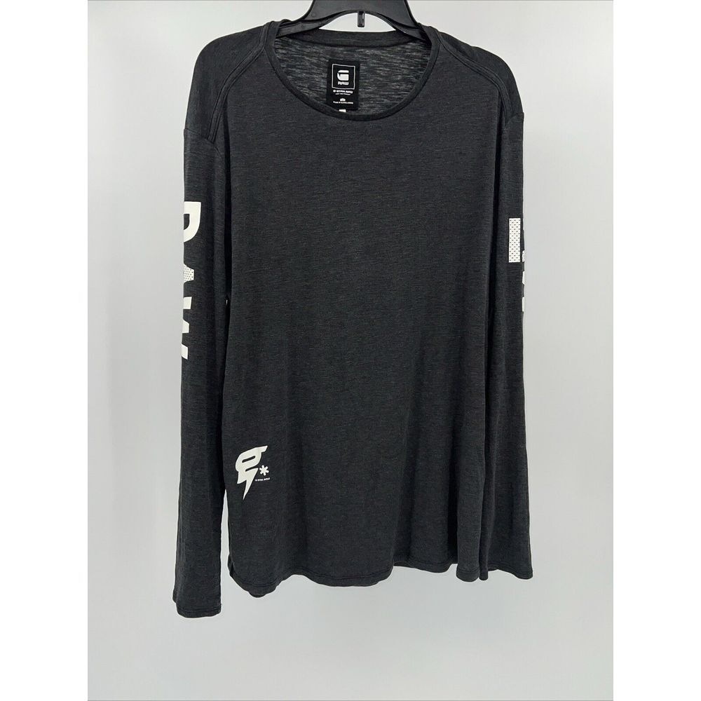 $70 G Star Raw T Shirt Mens XXL‎ Tomeo Jisoe Graphic Gray Raw Logo Long Sleeve